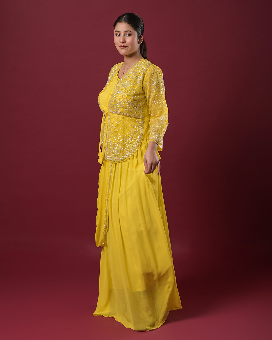 Golden Sunbeam Drape Dress