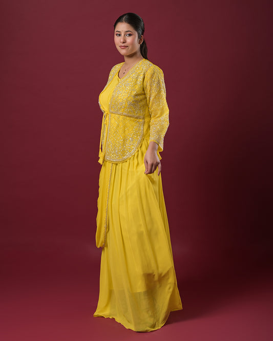 Golden Sunbeam Drape Dress