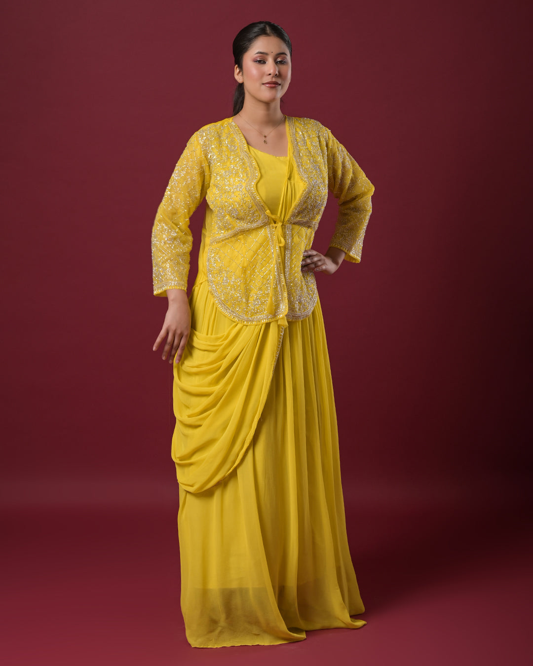 Golden Sunbeam Drape Dress
