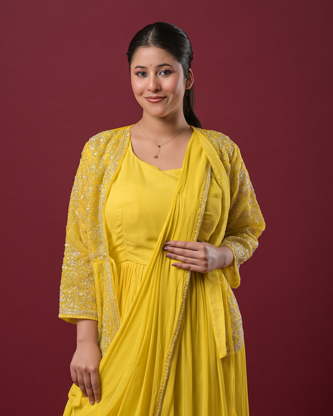 Golden Sunbeam Drape Dress