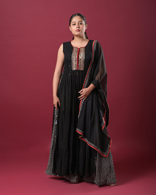 Midnight Radiance Indo-Western Dress