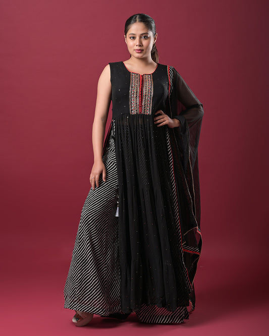 Midnight Radiance Indo-Western Dress