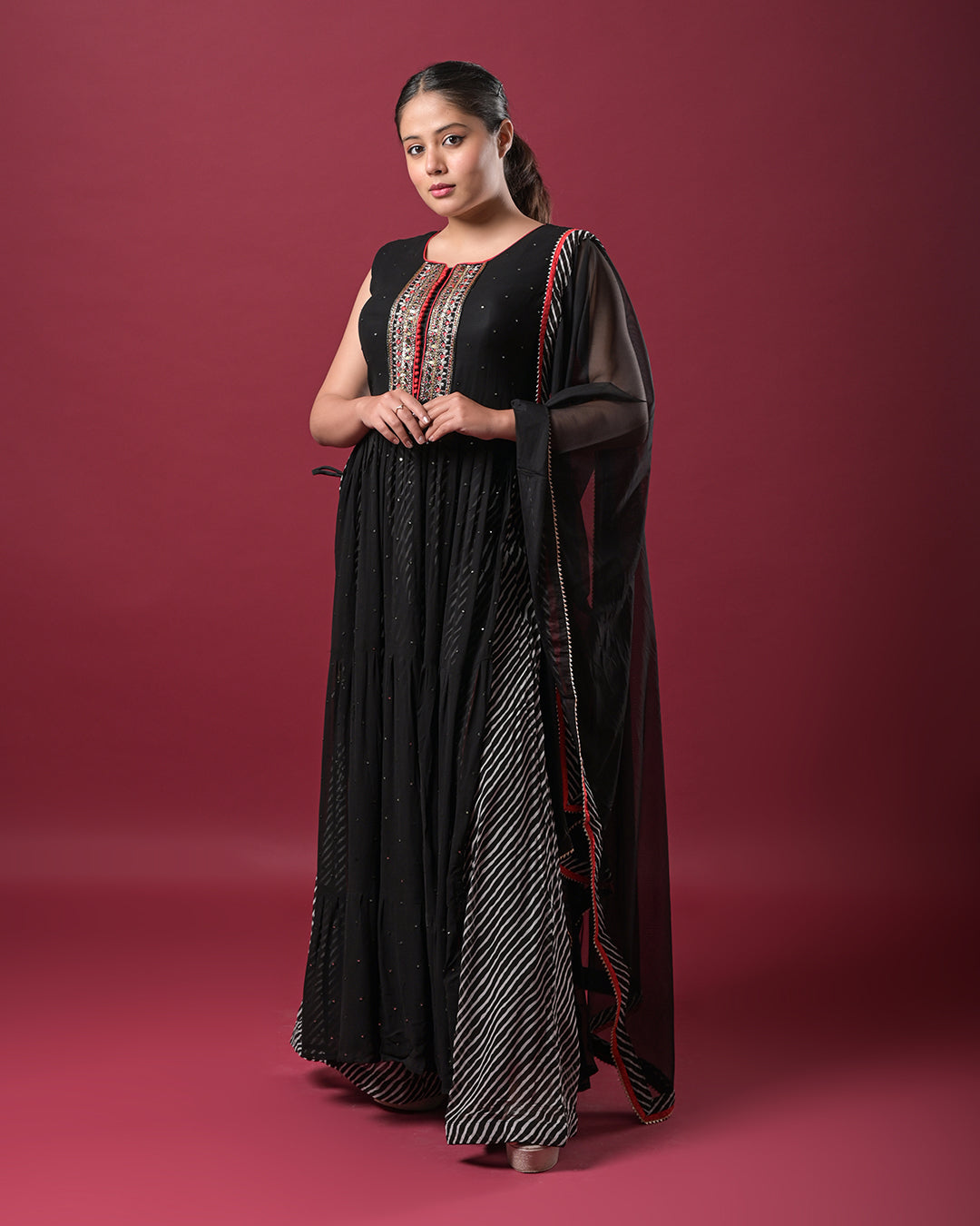 Midnight Radiance Indo-Western Dress