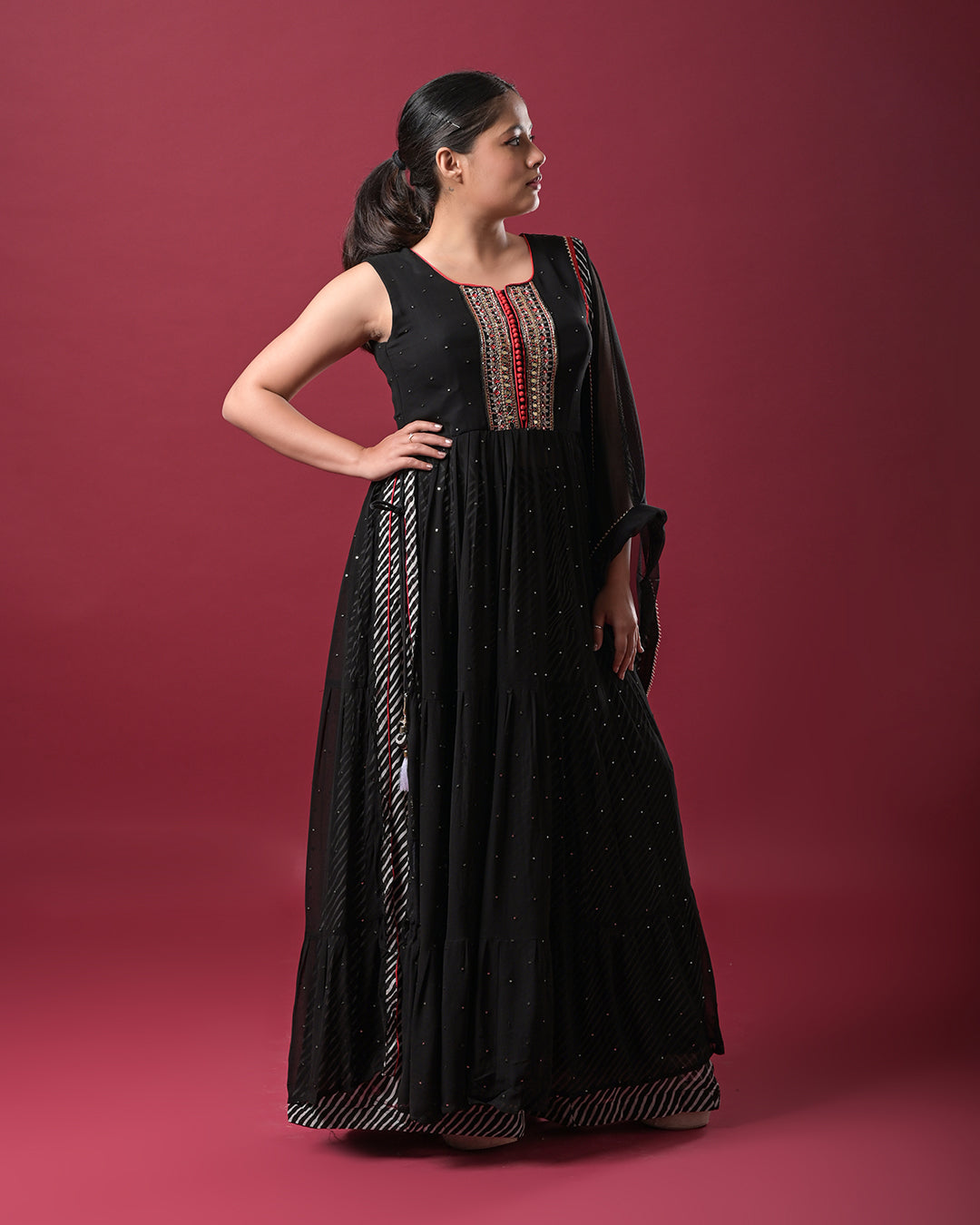 Midnight Radiance Indo-Western Dress