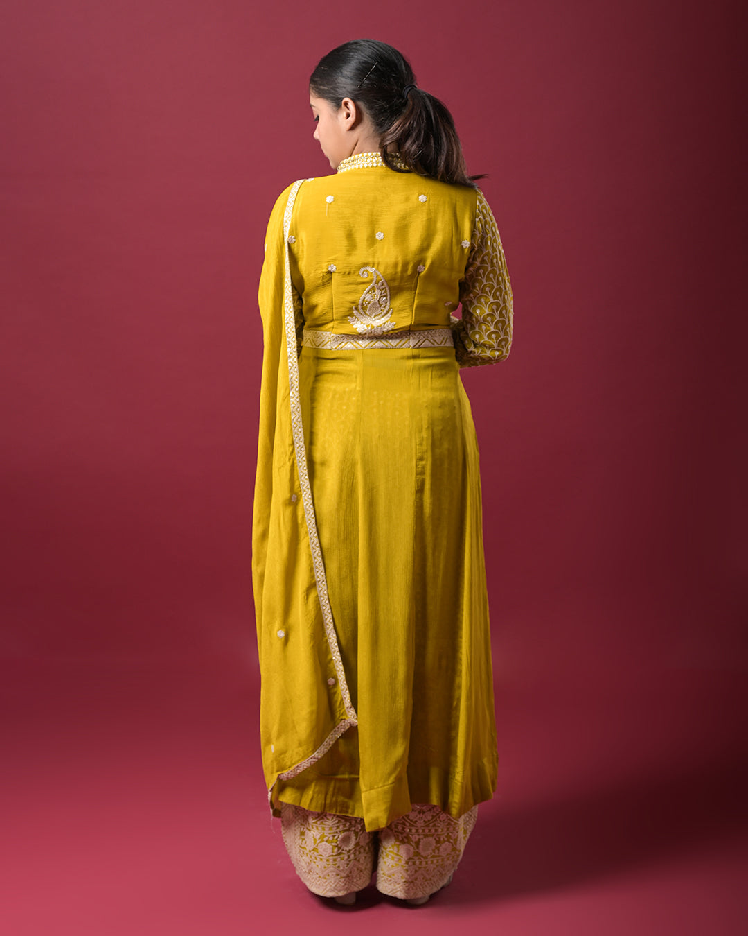 Sunlit Mustard Indo-Western Dress
