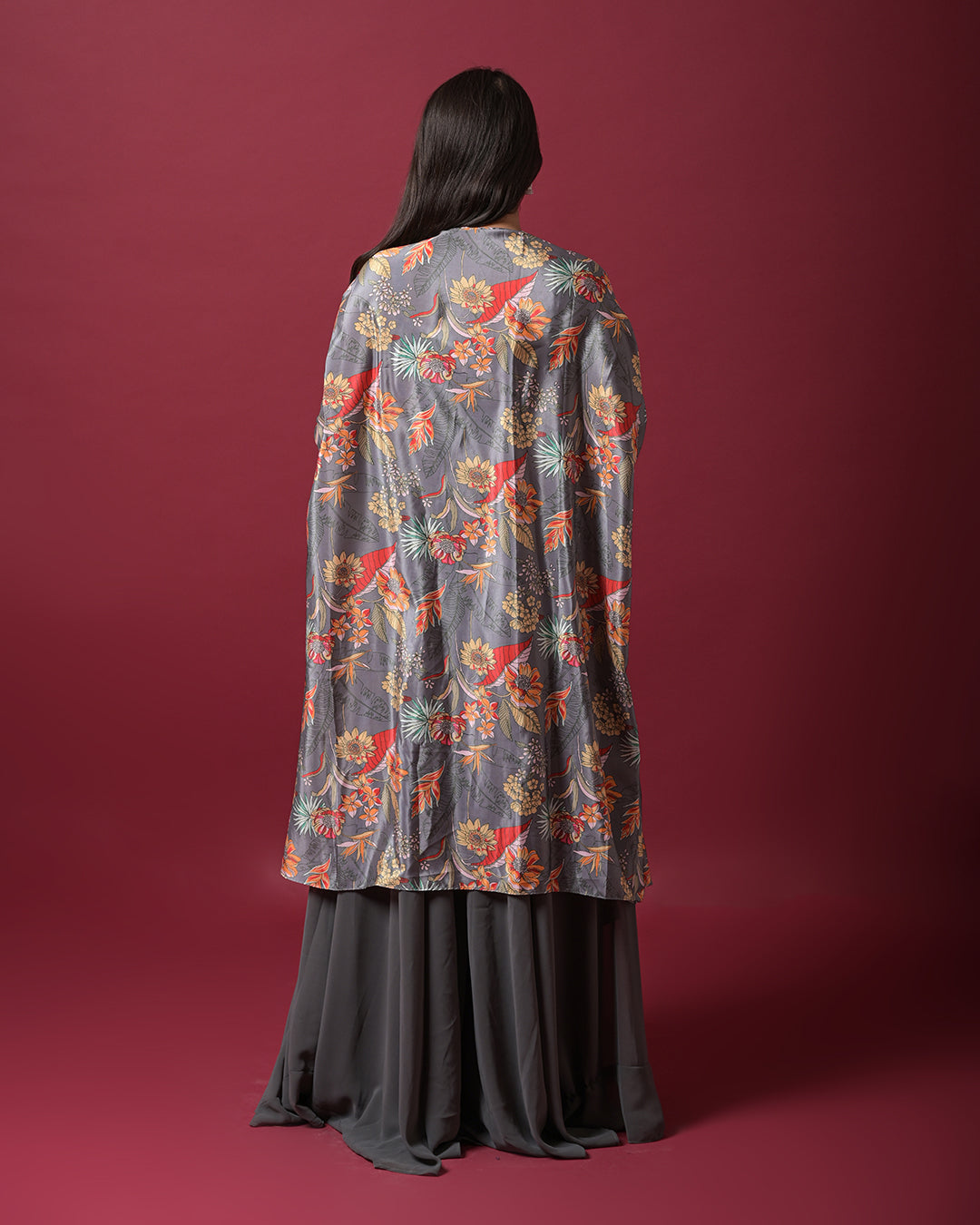 Slate Blossom Indo-Western Dress