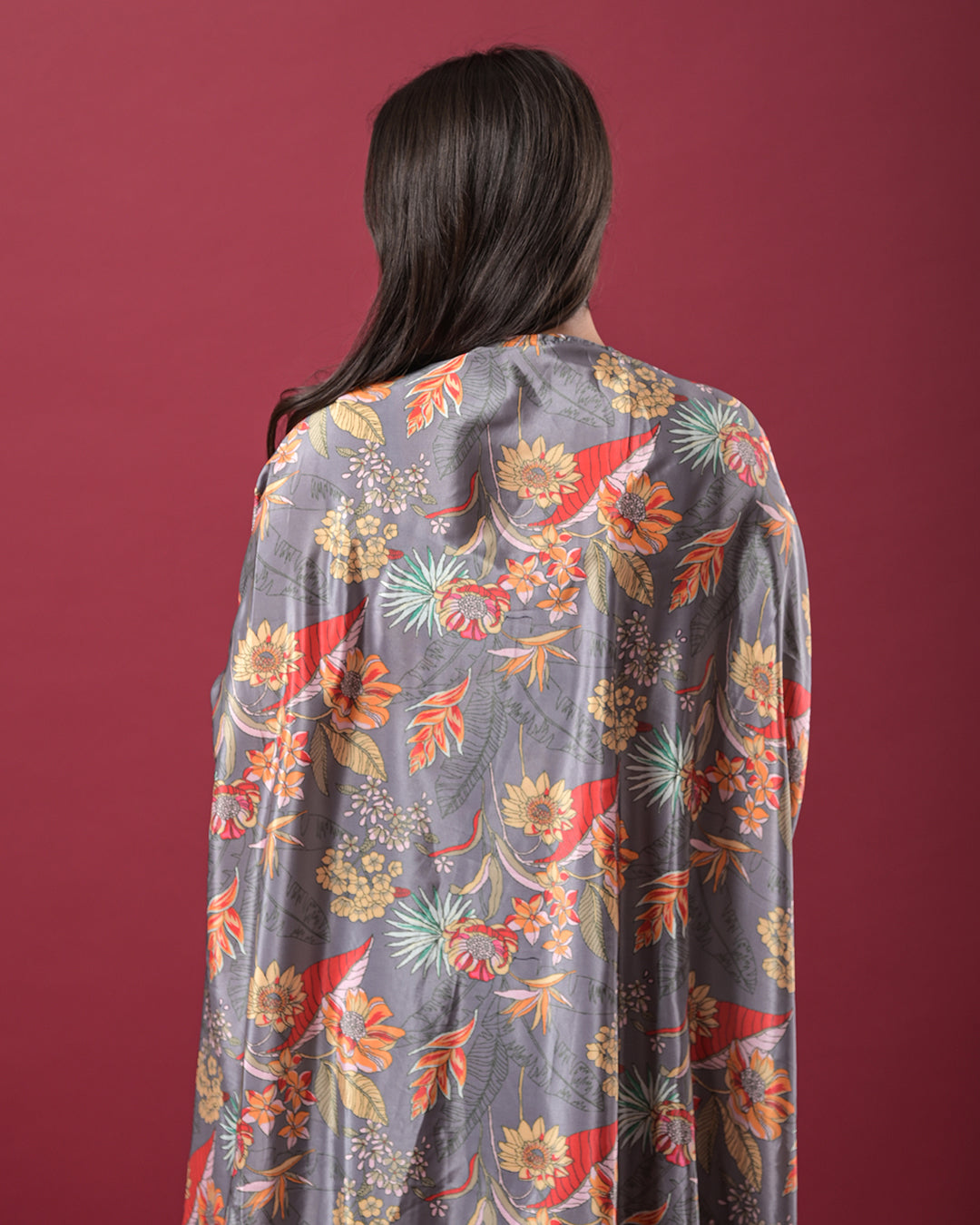Slate Blossom Indo-Western Dress