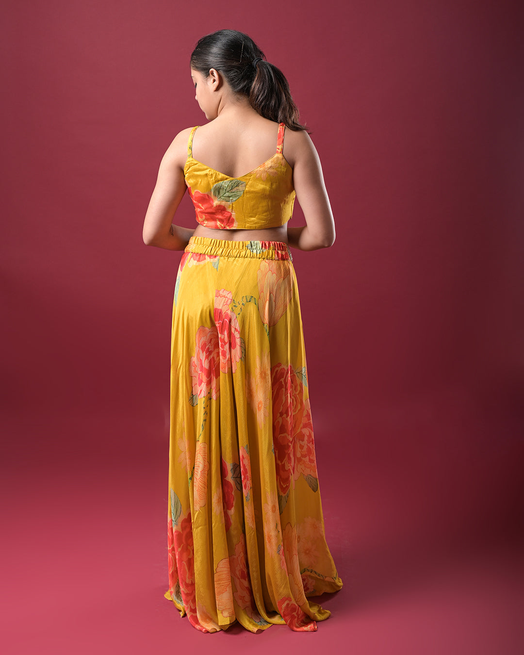 Golden Bloom Indo-Western Dress