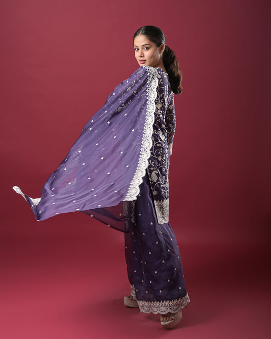 Royal Plum Indo-Western Dress