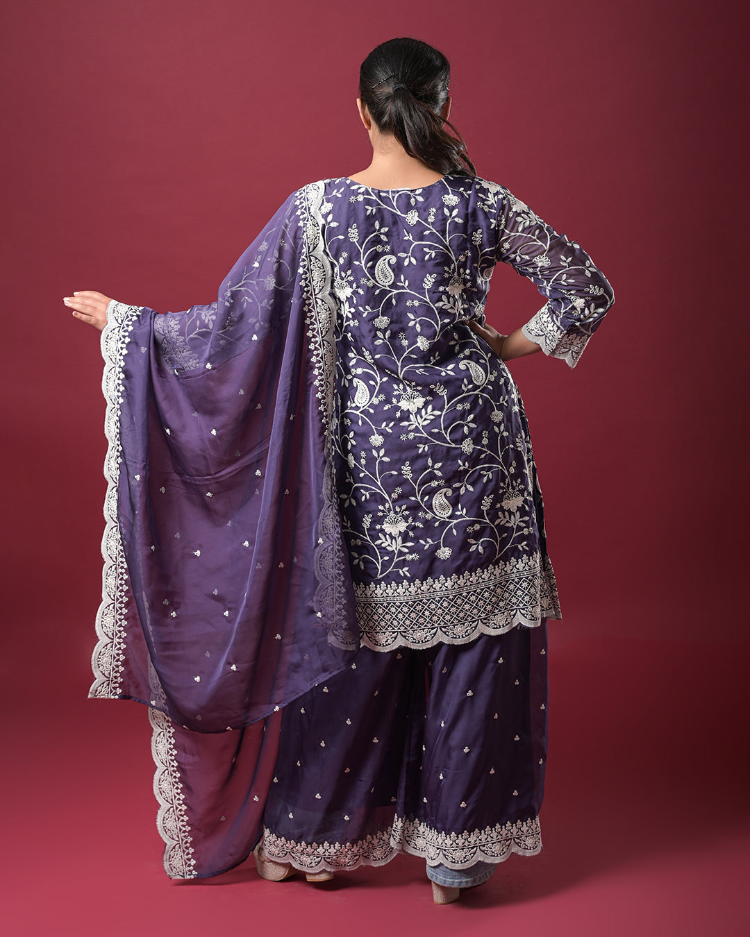 Royal Plum Indo-Western Dress