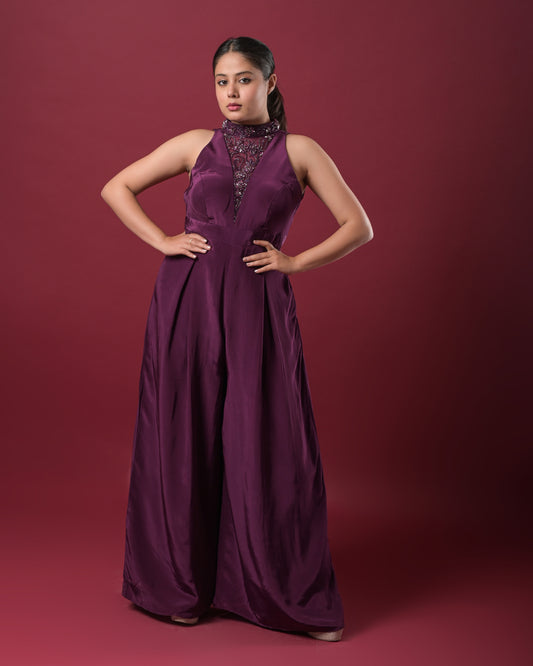 Wine Elegance Jumpsuit