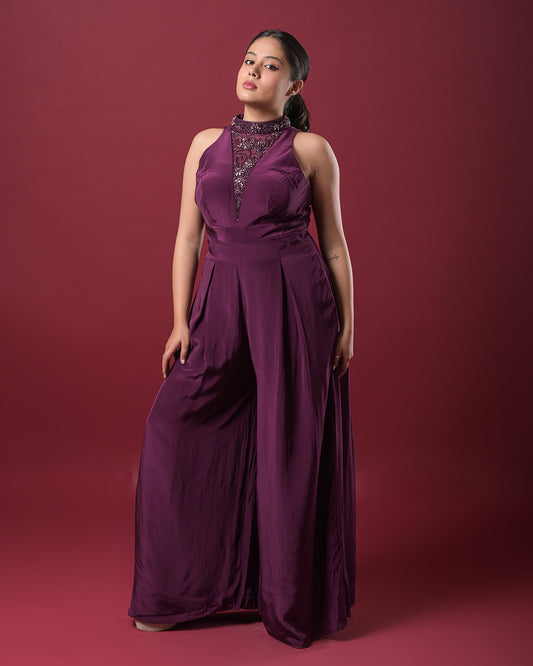 Wine Elegance Jumpsuit