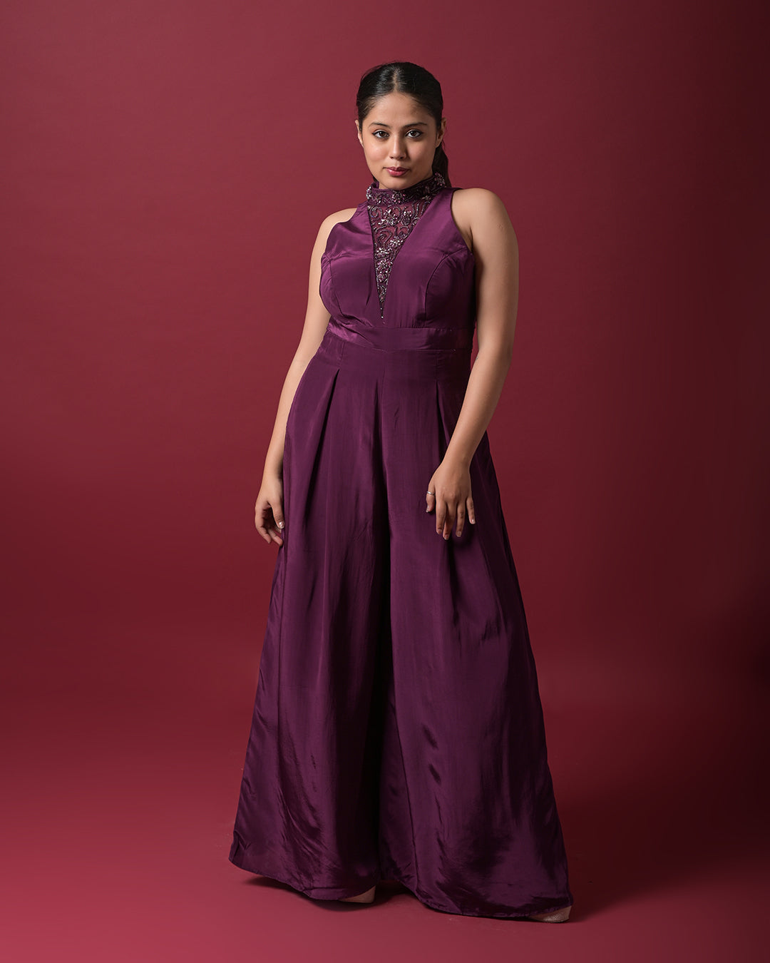 Wine Elegance Jumpsuit