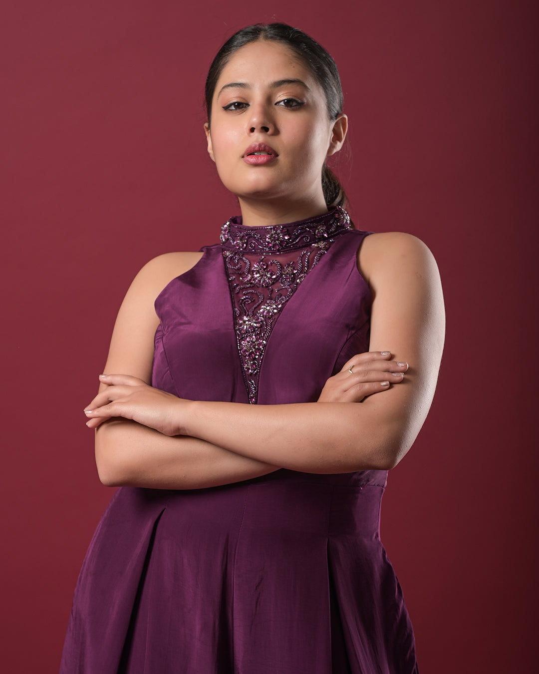 Wine Elegance Jumpsuit