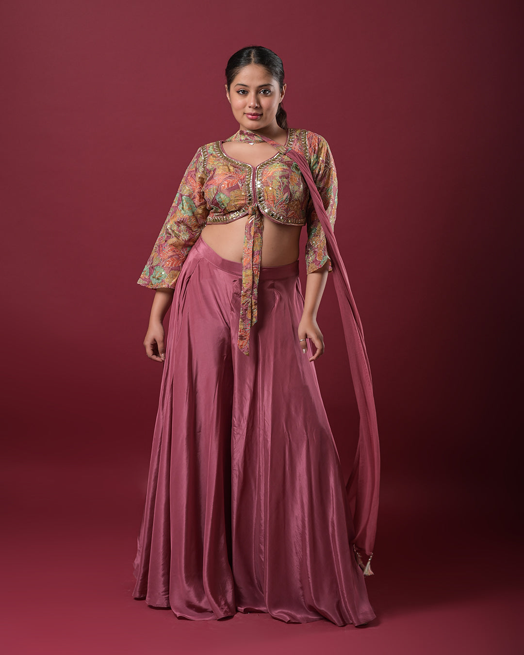 Rust Pink Indo-Western Dress