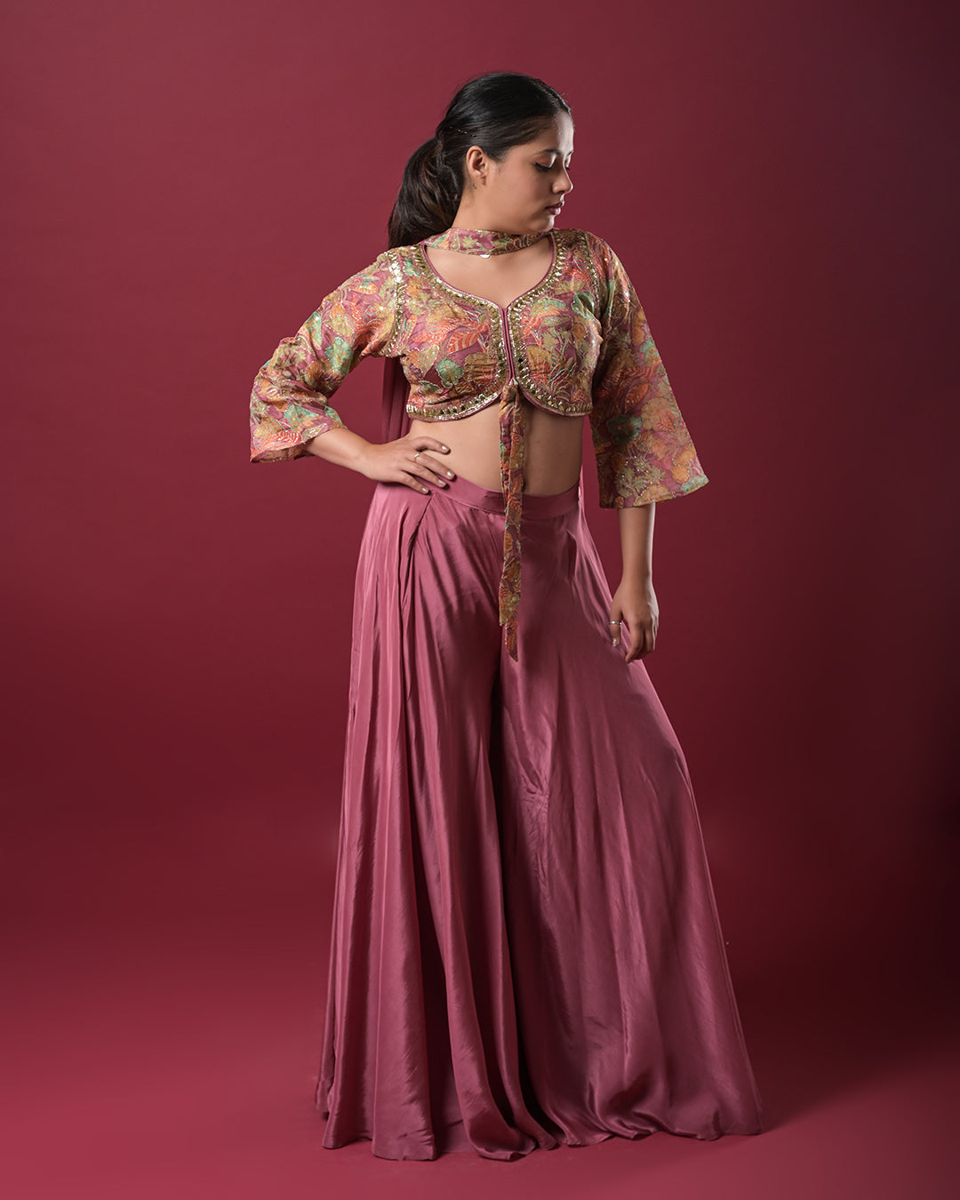 Rust Pink Indo-Western Dress