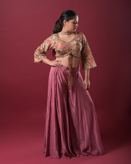Rust Pink Indo-Western Dress