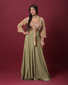 Olive Green Indo-Western Dress