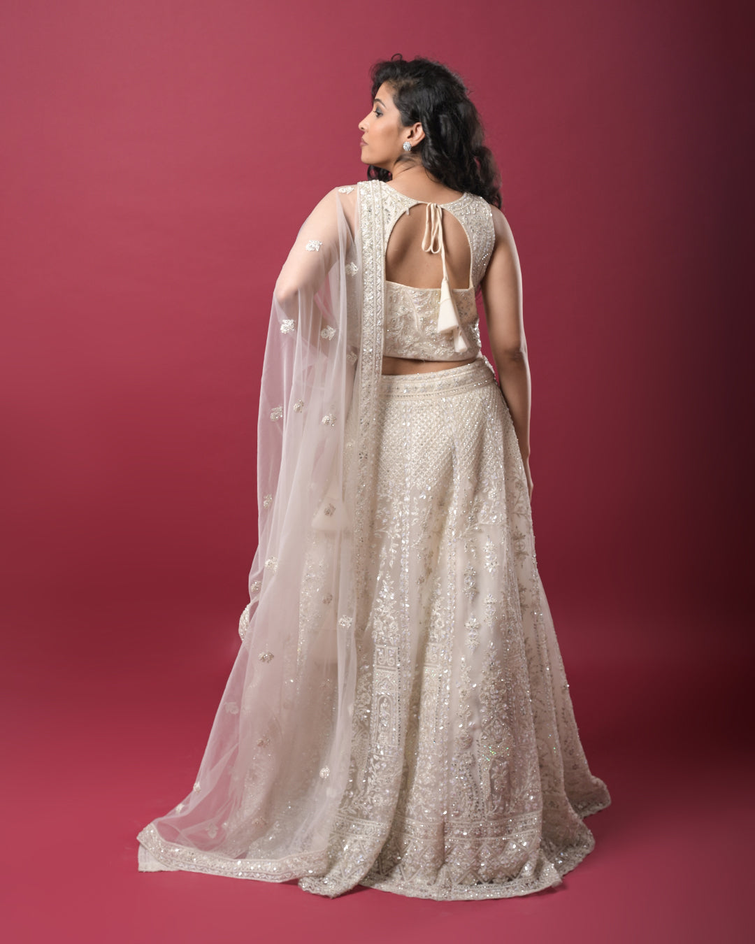 Ivory Embroidered Lehenga