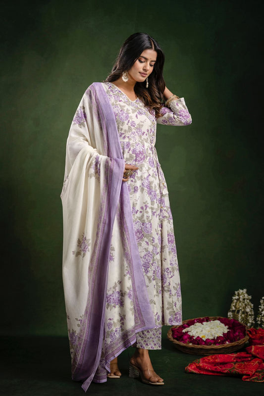 Lavender Whisper Anarkali Suit