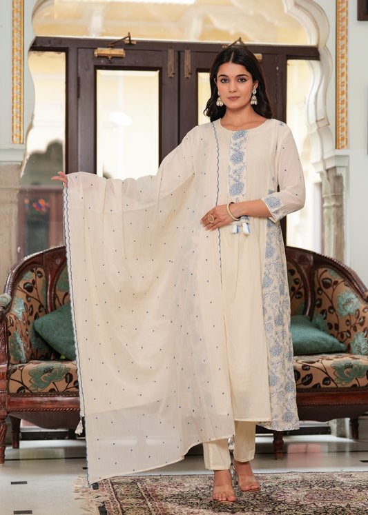 Ethereal Elegance Cotton Suit