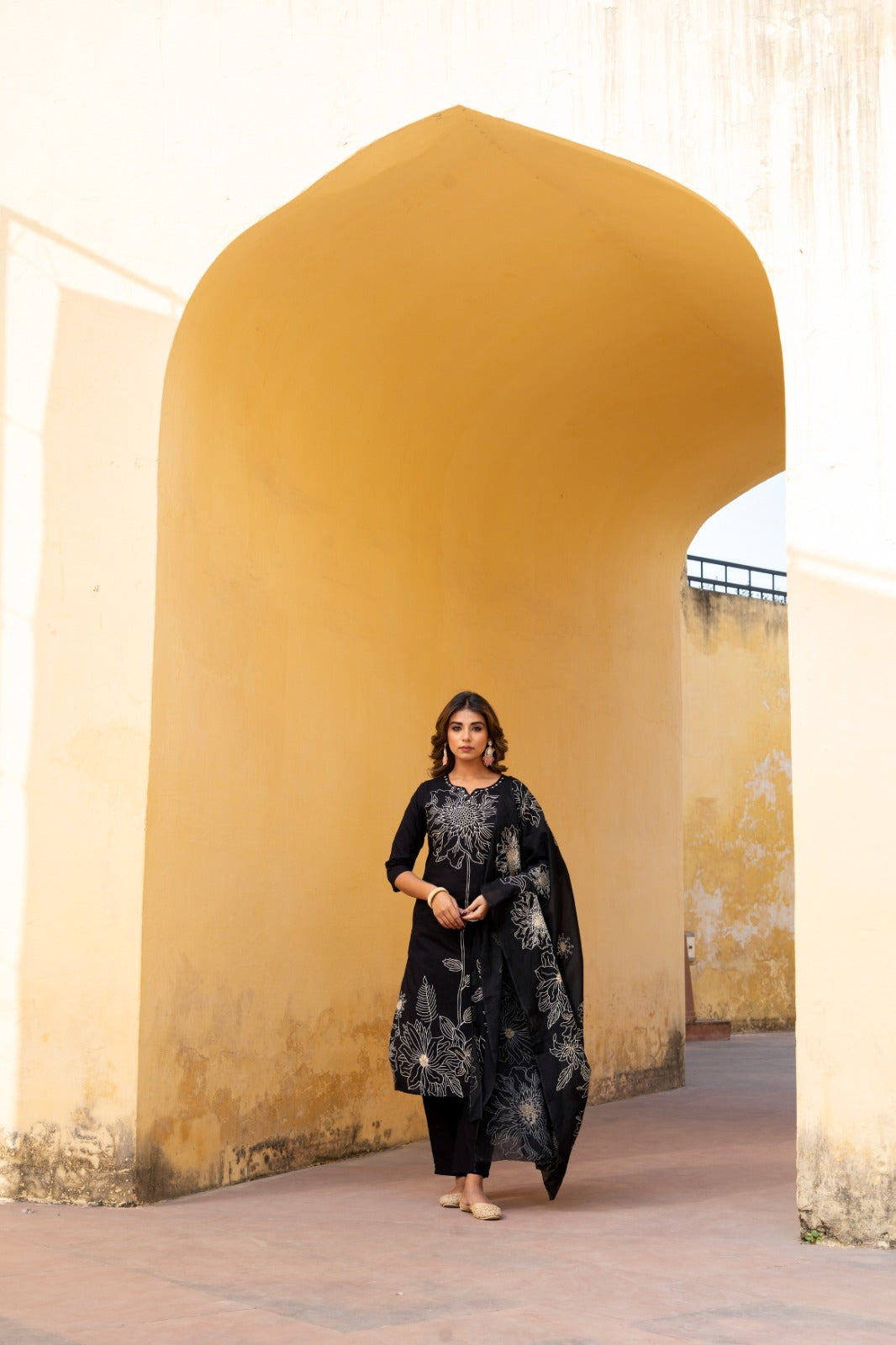 Midnight Bloom Cotton Suit