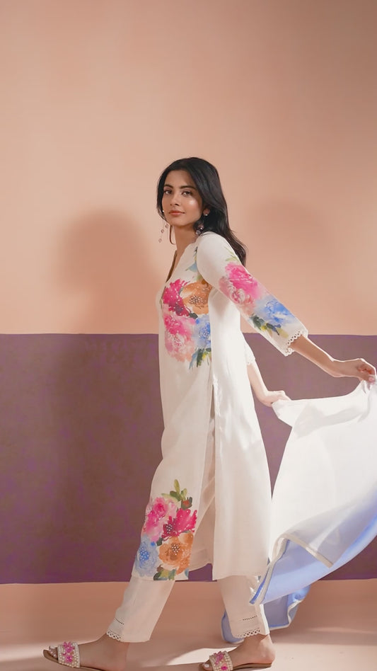 Blossom Elegance Cotton Suit