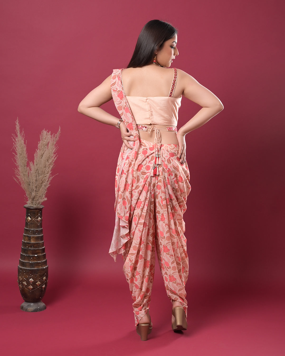 Peachy Glow Indo-Western Dress