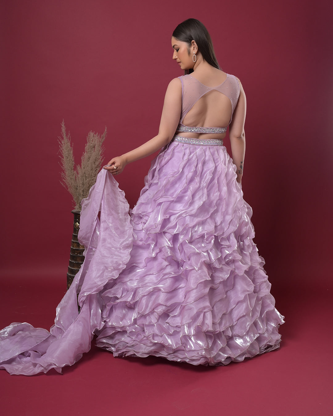 Mystic Lilac Ruffle Lehenga