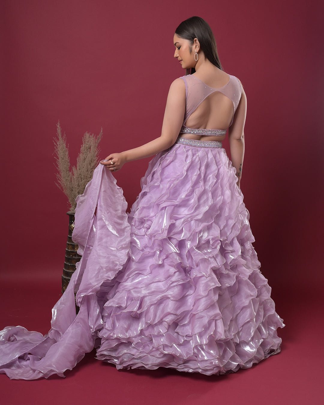Mystic Lilac Ruffle Lehenga
