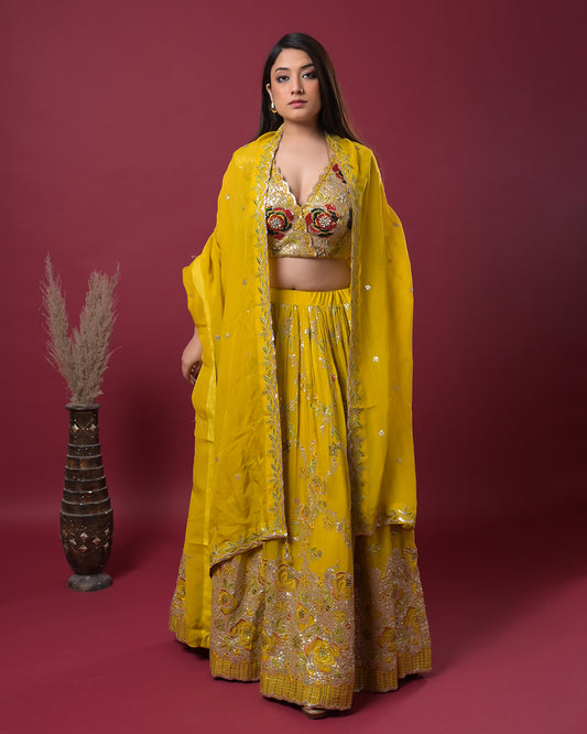 Golden Marigold Lehenga