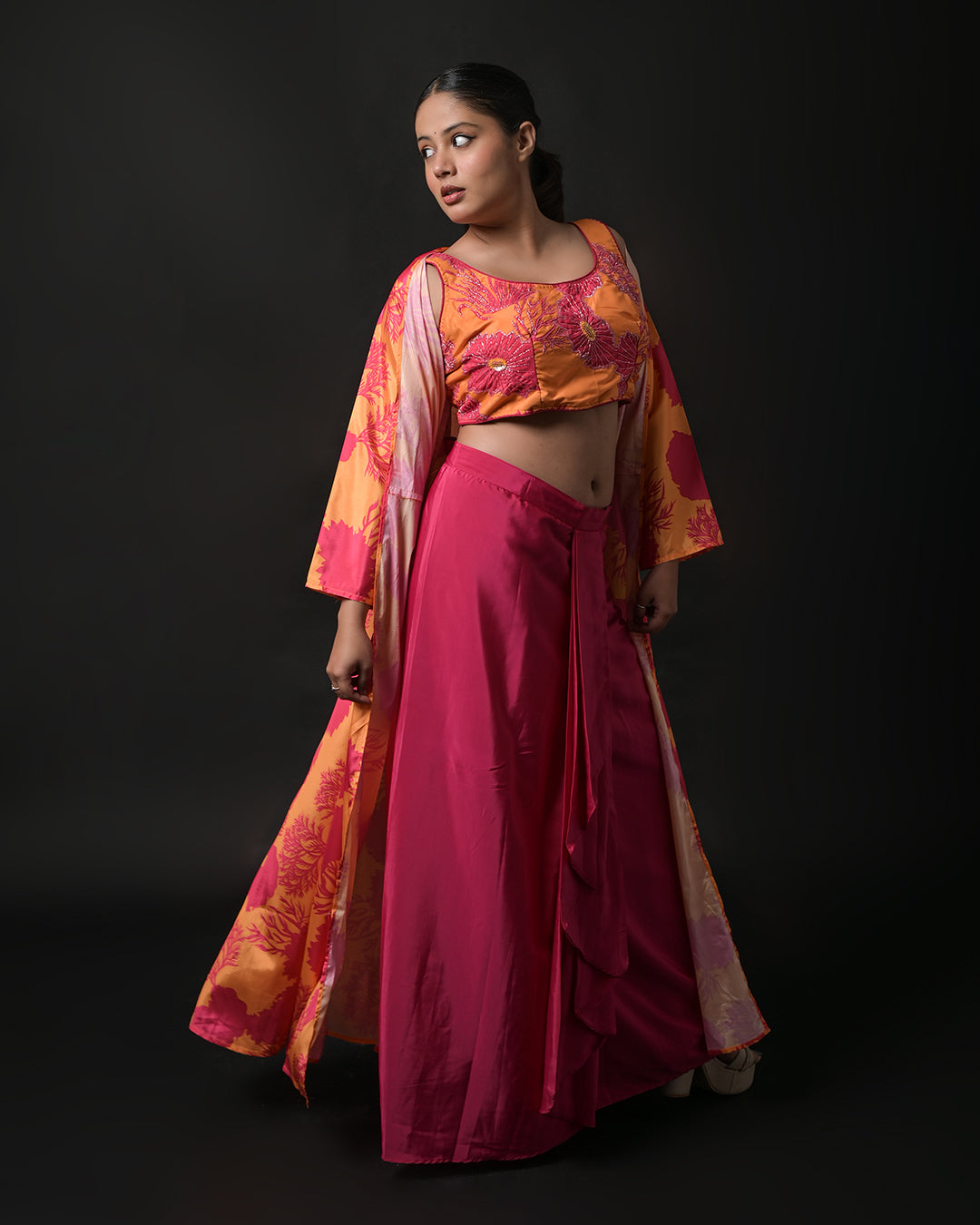 Sunset Bloom Indo-Western Dress