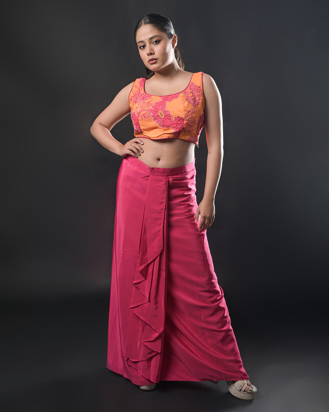 Sunset Bloom Indo-Western Dress