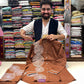 Coffee brown embroidered cordset